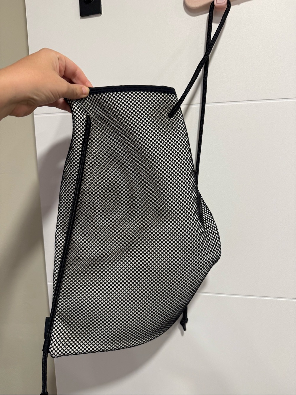 Triangl - Black Mesh Drawstring Backpack - Picture 4 of 5